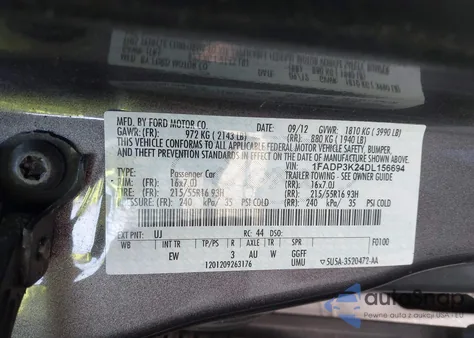2013 Ford Focus Se from USA, damaged, VIN 1FADP3K24DL156694